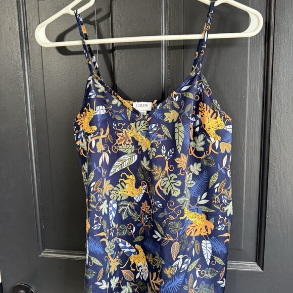 J.CREW Tops - J.Crew Women's Size 00 Navy/Multi Cheetah Jungle Satin Cami
